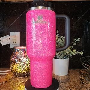 Stanley Neon Pink Glittered